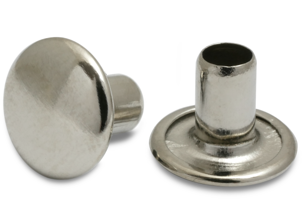 Strojové nity, stopka s priemerom 4 mm, hlavička 10 mm, poniklované