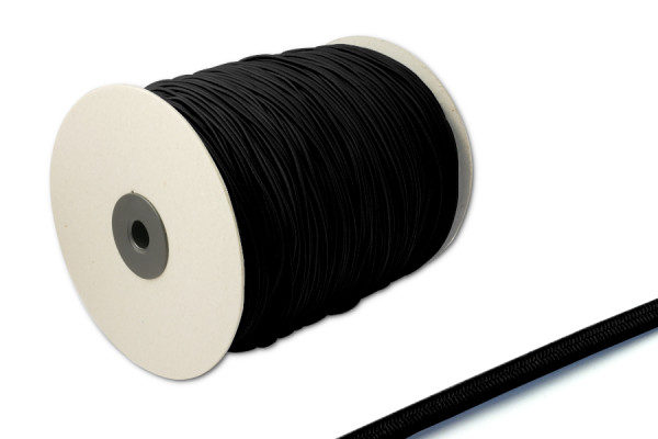 Gumová šnúra, priemer 2,2 mm, na 500 m rolke, čierna