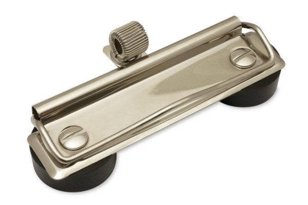 Magnetische Klemmmechaniken, 100 mm breit, vernickelt mit Stifthalter aus Metall
