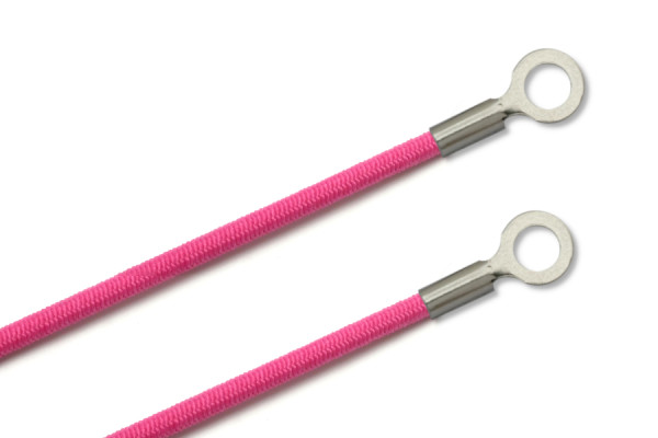 Gummischnüre mit Kabelschuhen, geschlossen, pink