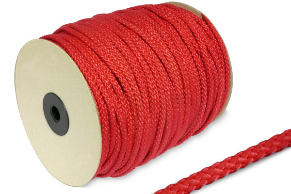 PP šnúra, priemer 5 mm, na 100 m rolke, červená