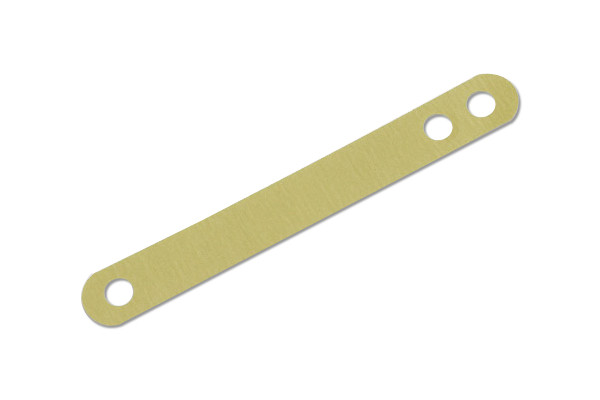 Stahldeckleisten, 95 x 12 mm, 70+80 mm Lochung, goldlackiert